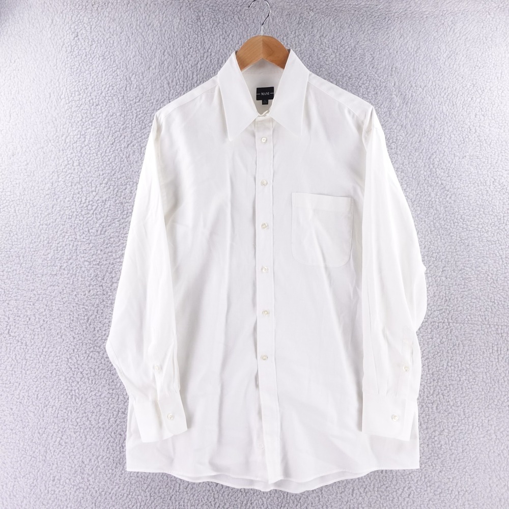 Mani Giorgio Armani Mens White Button Down Dress Shirt 16 32/33 Long Sleeve